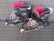 Rolki fitness FIT 5 dla dzieci szaro-różowe OXELO , rozm 34-37