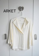 Arket waniliowa bluzka koszula S/M ecru wiskoza 100% minimalizm premium