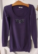 Bluzka tunika z długim rękawem ze zdobieniem rm. S