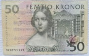 Szwecja SEK 50 koron kronor 1999 P# 62a Śpiewaczka operowa Jenny Lind