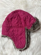 Czapka zimowa uszatka z futerkiem dla dziewczynki 4-8 lat 104-128 cm