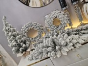 Zestaw ośnieżona girlanda, ośnieżony wieńca, ośnieżona choinka, komplet