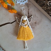 Aniołek Anioł stróż mini makrama zawieszka 