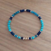 Bransoletka Lapis lazuli Turkus hematyt Apatyt niebieska złota 