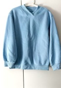 Urocza błękitna bluza z polarkiem S w stylu college
