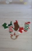 Zestaw skarpetek świątecznych,ozdoba choinkowa,dekoracja bożonarodzeniowa