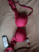 Biustonosz bordowy z koronka 75A New Yorker 