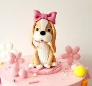 Figurka na tort pies piesek roczek topper
