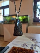 BURSZTYN BAŁTYCKI ZIELONY UNIKALNY  WISIOR  CAŁY KAMIEŃ 17 GRAM SREBRO 925