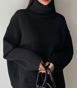 Ciepły sweter damski z golfem Akryl. Rozmiar M