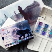 Akwarele Granulujące 12 kolorów w plastikowym opakowaniu.NOWE 