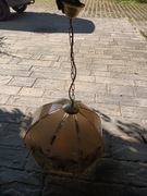 Żyrandol 4 punktowy, szklany. PRL