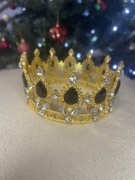 Korona tiara diadema mała złota z kryształkami