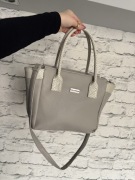 Torebka Ted Lapidus shopper szara na ramię do ręki minimal basic casual