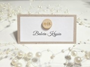 Winietki komunijne z drewnianym IHS | personalizowane | ręcznie robione