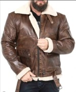 Kurtka skórzana RD Torax Aviator Fodrad - Brązowa
