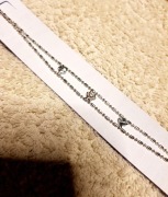 Bransoletka  2 serduszka  kwiatuszek z cyrkonią