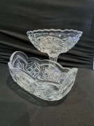 Bezbarwna żardiniera i paterka wyprodukowana w HSG Hortensja. PRL