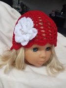 L.JK-308 Ażurowa czapka HANDMADE 52-60cm