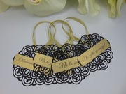 Zawieszki na wódkę weselną 30szt czarne złote 