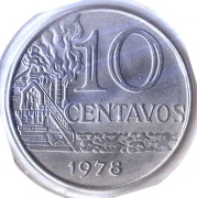 BRAZYLIA 10 centavos 1978, KM# 578.1a, AU, magnetyczna