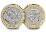 Anglia 2026 2 funty TYGRYS 200 lat ZOO w Londynie - król KAROL III unc