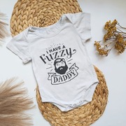 Body białe bawełniane krótki rękaw 86 have a fuzzy daddy broda brodacz śmie