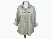 H&M Koszula Damska Lniana Szałwiowa 100% Len Oversize XXL 44 BDB