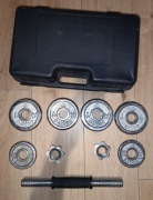 Hantel ciężarek z zestawem obciążników i skrzynką