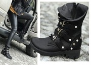 Workery perły klamry ćwieki botki Beyco skóra 37