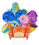 Balony 9 szt Mini życie morskie z folii aluminiowej 