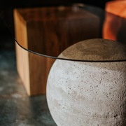 Stolik kawowy MOON 39Design loft beton drewno 