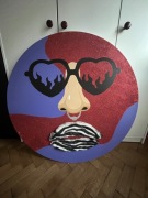 Nowoczesny Obraz „Zebra lips” o średnicy 90 cm
