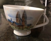 Magdeburg filiżanki 2 szt. porcelana pamiątkowa kolekcjonerskie
