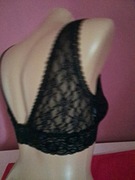 Czarny koronkowy top biustonosz M