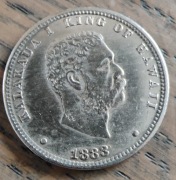 1/4 Dollar dolar Hawaii Hawaje Hawajski Kalakaua. 1883 USA Rarytas.