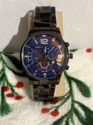 Zegarek męski Geneva bransoleta czarna tarcza elegancki kwarcowy