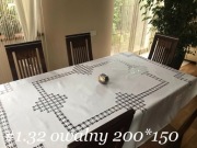 Obrus ręcznie haftowany mereżka 200x150 cm