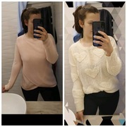 Sweter w serduszka + sweter przekładany
