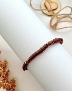 Męska bransoletka na sznurku, brązowa