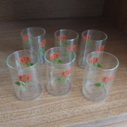Komplet 6szt kieliszków do wódki z motywem róży