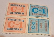 Kartki, znaczki na cukier. Rok 1981