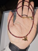 Naszyjnik Kamień granat 3mm stal chirurgiczna 