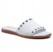 Klapki Białe Carinii skóra naturalna r.37