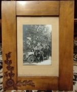 Przedwojenna fotografia portret zbiorowy samochód rama zakopiańska 