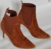 Steve Madden brown- rude botki na szpilce  39