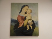 Obraz, olejny piękny sygnowany ,,Madonna z dzieciątkiem  "