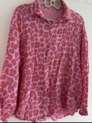 Muślinowa koszula w panterkę cętki pomarańczowa fioletowa nowa oversize 
