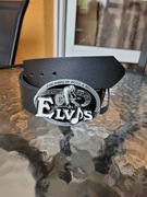 Czarny męski skórzany pasek Elvis 