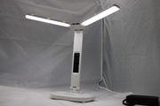 Piękna biala składana lampka na biurko, podwójna głowica,dotyk 